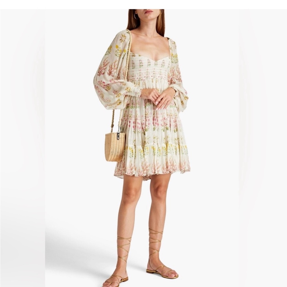 Hemant & Nandita floral lurex mini dress. Size M. Never worn. New without tags - Picture 5 of 5